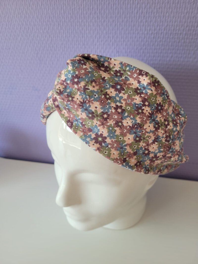 Twist Haarband Bloemenprint Mauve - Afbeelding 2