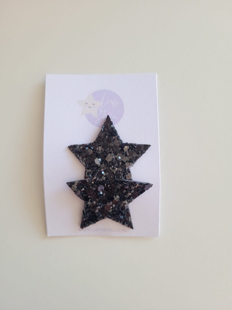 Haarspeldjes Antislip Ster Zwart Glitter