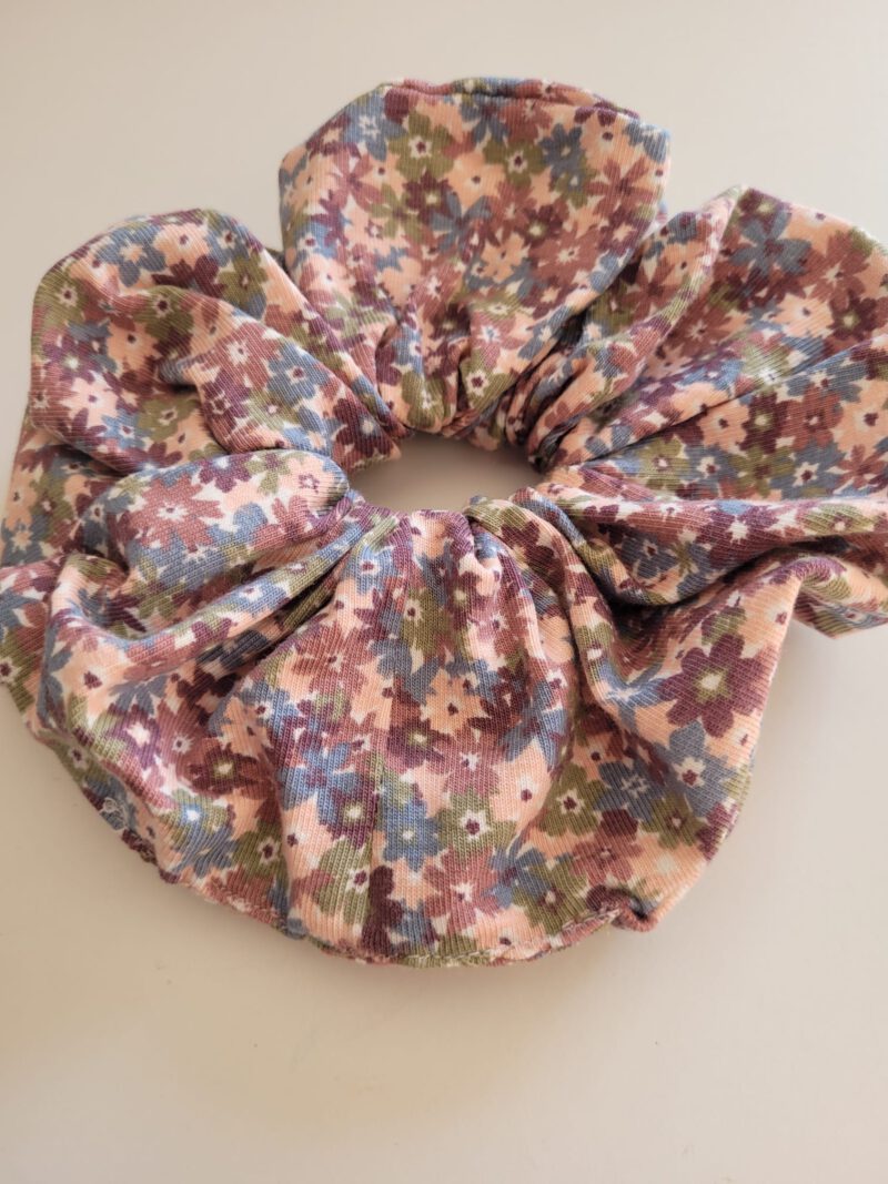 Scrunchie Bloemenprint Mauve - Afbeelding 2