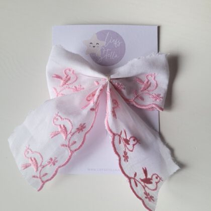 Haarstrik Vintage Vogels Roze